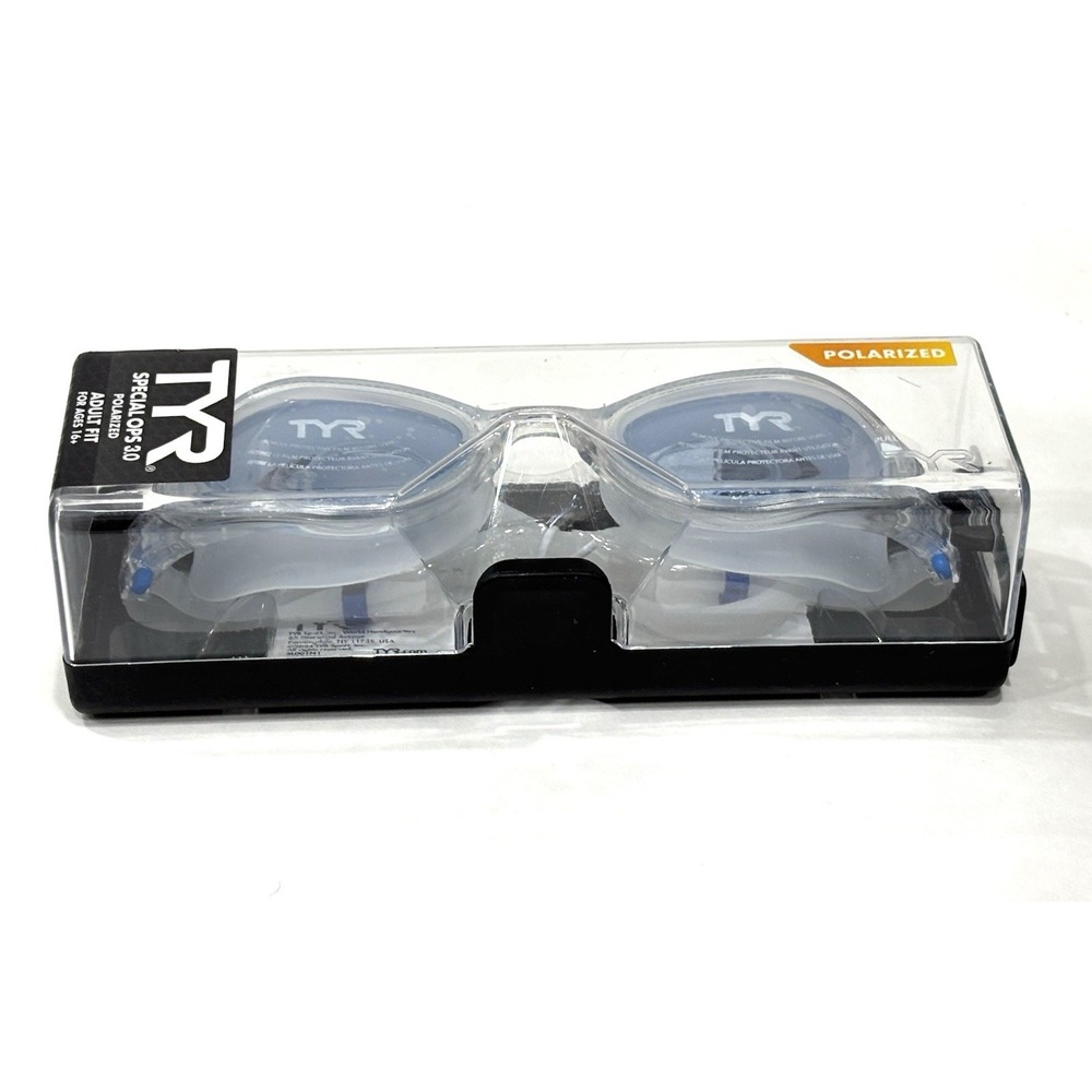 TYR Special Ops 3.0 Polarized Adult Swim Goggles Blue Clear LGSPL3P New Case - Picture 3 of 10
